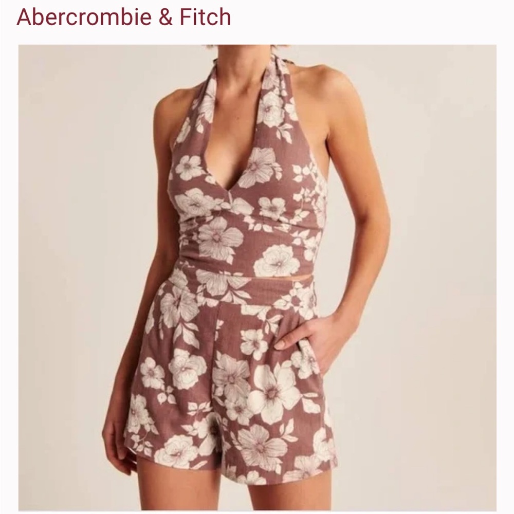 Abercrombie Linen-Blend Halter Top